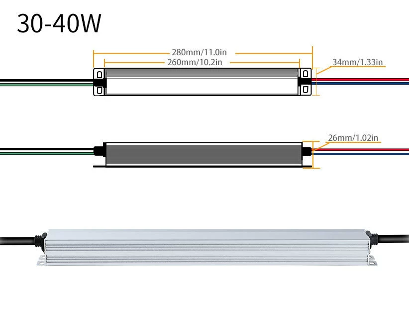 30-100W五合一防水調光電源0-10V 12V/24/36V/48V
